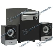 Акустическая система 2.1 Sven "MS-110", сабвуфер 5Вт, сателлиты 2x2.5Вт, с MP3 плеером, черный (ret) [134059]