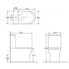 Унитаз напольный Aquanet Rimless Cube-C CL-12248B с сиденьем микролифт
