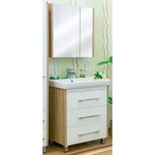 Sanflor Мебель для ванной Ларго 80 L вяз швейцарский, белая