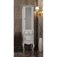 Opadiris Шкаф-пенал для ванной Лаура 45 R белый золотая патина