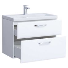 Тумба подвесная Sanstar Cristal 80 2 ящ, белая (ум-к Фостер 80)