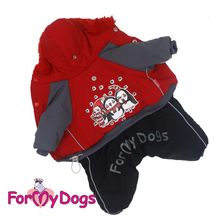 Очень тёплый комбинезон для собак ForMyDogs, красный для мальчика FW342-2016 M