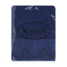 Полотенце махровое "KARNA" жаккард SIESTA 40х60 цвет синий