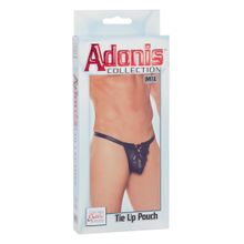 California Exotic Novelties Мужские трусы-стринги Adonis Tie Up Pouch со шнуровкой (L-XL   черный)