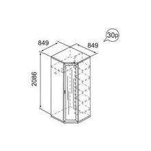Модули Ижмебель Ника-люкс 30р Шкаф для одежды угловой с зеркалом