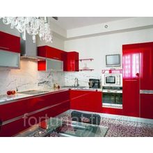 Кухонный гарнитур двухцветный бело-красный