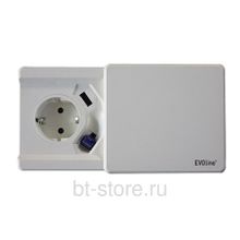 Розетка Evoline Square80 220+USB-зарядное c RJ45 белая (927.00.019)