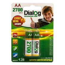 Аккумулятор AA Dialog HR6-2BL 2700мА ч Ni-Mh, 2шт, блистер