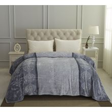 Плед KARNA вельсофт жаккард "HERA" 220x240 см цвет серый