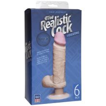 Doc Johnson Вибромассажер-реалистик на присоске The Realistic Cock ULTRASKYN Vibrating 6”- 21,6 см.