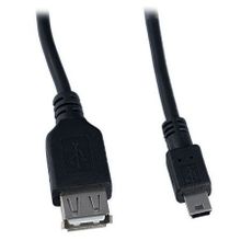 Кабель USB 2.0 Af - mini Bm, 0.5 м, черный, Perfeo (U4201)