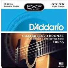 EXP36 COATED 80 20 Струны для 12-струнной акустической гитары 12-String Extra Light10-47 D`Addario