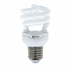Лампа энергосберегающая КЛЛ HS-полуспир. 20W 6500K E27 10000h |  код. HS-T2-20-865-E27 |  EKF