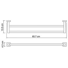 WasserKRAFT Штанга для полотенец двойная Lippe  K-6540