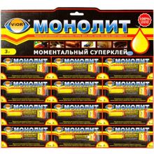 Клей AVIORA МОНОЛИТ 403-001 суперклей моментальный (3г) BL12