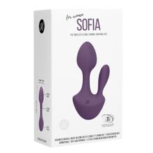 Фиолетовый анально-вагинальный вибратор Sofia - 13 см. Фиолетовый