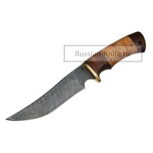 Нож Комар (дамасская сталь), береста
