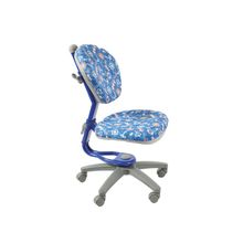 Кресло KD-5 Bl Sea (серый пластик, металл синий, ткань морская тематика на cинем фоне)