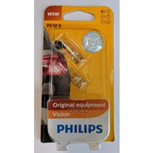 Комплект Ламп 12v W5w W2,1x9,5d 12v 5w Philips арт. 12961B2