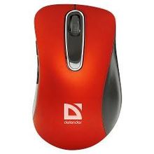 мышь Defender Datum MM-075, беспроводная оптическая, 1000dpi, USB, soft-touch покрытие, red, красная