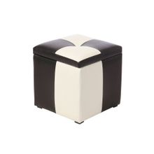 Пуф Рубио-2 в кожзаме черно-белый