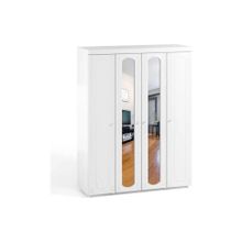 Система Мебели Шкаф 4-х дверный с 2-я зеркалами Афина АФ-60 белое дерево