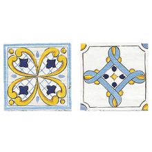 Savoia Cotto Mediterraneo Decoro Seiano Blu 2 Soggetti Misti 11x11 см