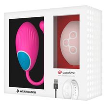 DreamLove Розовое виброяйцо с нежно-розовым пультом-часами Wearwatch Egg Wireless Watchme (розовый)