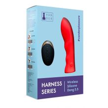 Красный вибрострапон Vander Wireless Silicone Dong - 14 см. (241993)