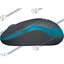 Оптическая мышь Logitech "m185" 910-002239, беспров., 2кн.+скр., черно-синий (USB) (ret) [105259]