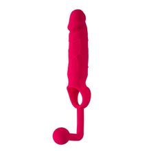 POPO Pleasure Розовая насадка на пенис с анальной втулкой-шаром (розовый)