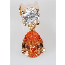 Кулон с фианитом шампань "Капля"