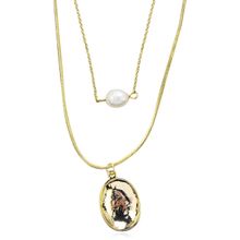 Многослойное колье с барочным жемчугом (арт. 80437-4)