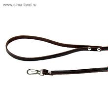 Поводок кожаный тисненый однослойный - 140 см, коричневый