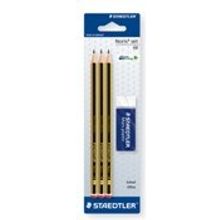 Карандаш чернографитовый Noris HB 3 штуки + ластик 52650, блистер упаковка