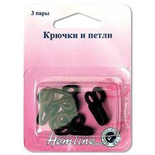 Hemline Крючки и петли, бежевые, 3 пары