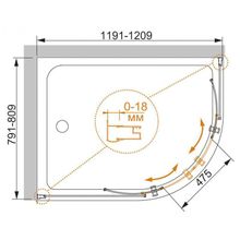 Душевой уголок CEZARES PRATICO-RH-2 PRATICO-RH-2-120 80-C-Cr