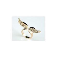 Кольцо Крылья с кристаллами Swarovski (Размер: 18.2, Покрытие: Желтое золото)