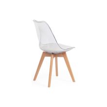 Tetchair Стул TULIP (mod. 73)   1 шт. в упаковке, прозрачный Transparent, подушка белая Cushion whit