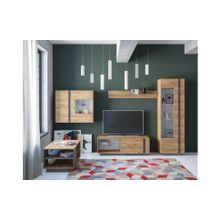 Моби Гостиная Арчи комплектация 2 Дуб крафт золотой   Камень темный