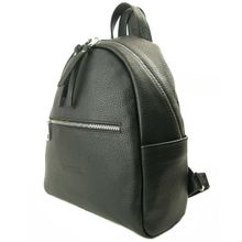 Кожаный черный рюкзак 5015