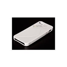 Силиконовая накладка с волной для iPhone 5, белая 00020719