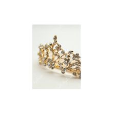 Маленькая свадебная диадема с кристаллами Crystal Light (золото) DIA468