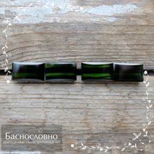 Гарнитур из четырёх тёмно-зелёных турмалинов (верделит) из Бразилии огранка багет 14,19x8,11 14,02x8,19 13,96x8,07 13,94x8,17мм 21,74 карата
