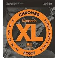 ECG23 Chromes Flat Wound Комплект струн для электрогитары, Extra Light, 10-48, DAddario