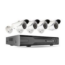 комплект видеонаблюдения видеозаписи GiNZZU HK-441D, 4-канальный 1080N гибридный видеорегистратор (HDMI VGA выход, 4 входа видео аудио),4 уличные AHD камеры 1.0Mp