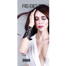 Rebelts Резной широкий кожаный браслет Shana (черный)