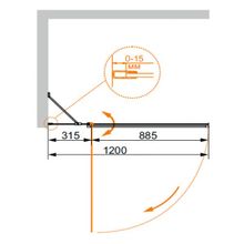 Шторка для ванной Cezares Eco V11 (120x140) прозрачное стекло