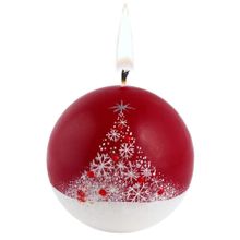 Свеча ручной работы Снежный лес, в форме шара