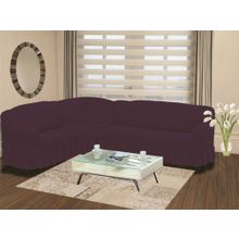 Чехлы на диван: Чехол "BULSAN" на диван угловой левосторонний, 5 посадочных мест (2+3) цвет коричневый